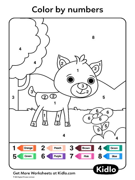 Printable Color By Number Animals